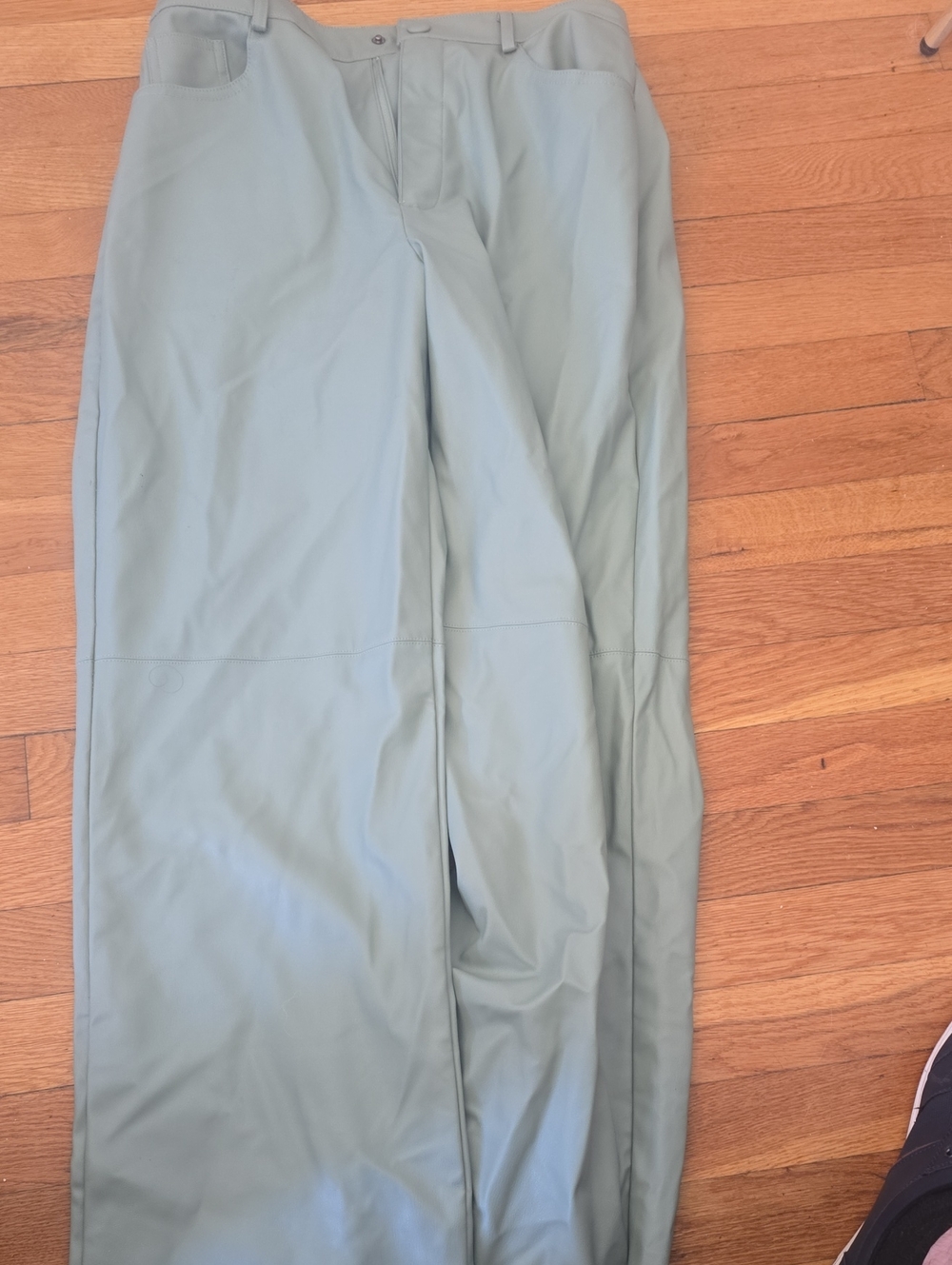 Zara Women's Sage Green Straight-Leg Chinos